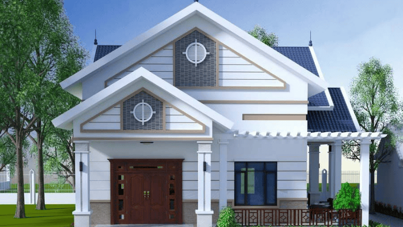 Mẫu nhà cấp 4 ngang 8m mái Thái 5