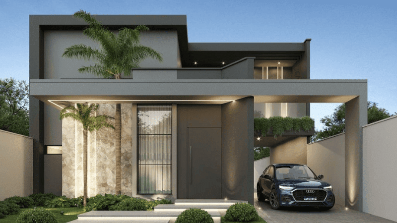 Mẫu nhà cấp 4 ngang 8m mái bằng 2