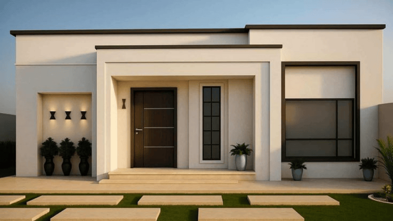 Mẫu nhà cấp 4 ngang 8m mái bằng 4