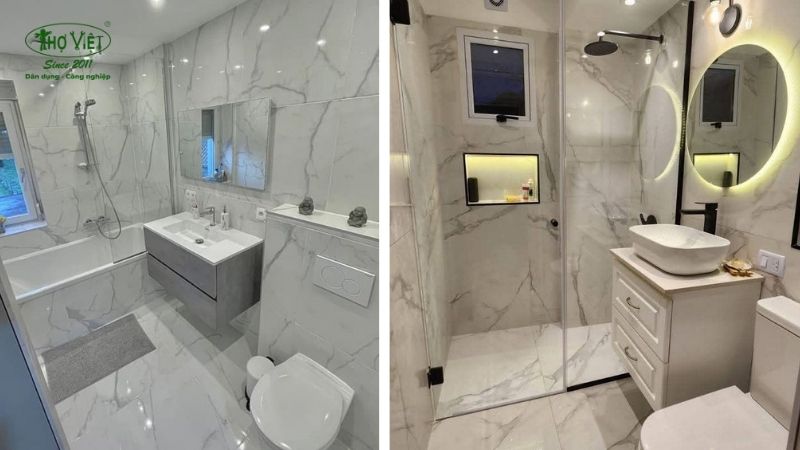 Mẫu nhà vệ sinh vân đá Marble 