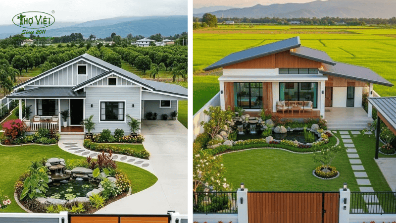 Mẫu nhà vườn cấp 4 đơn giản (1 Tầng) 1