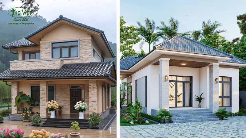 Mẫu nhà vườn mái Thái/Á đông