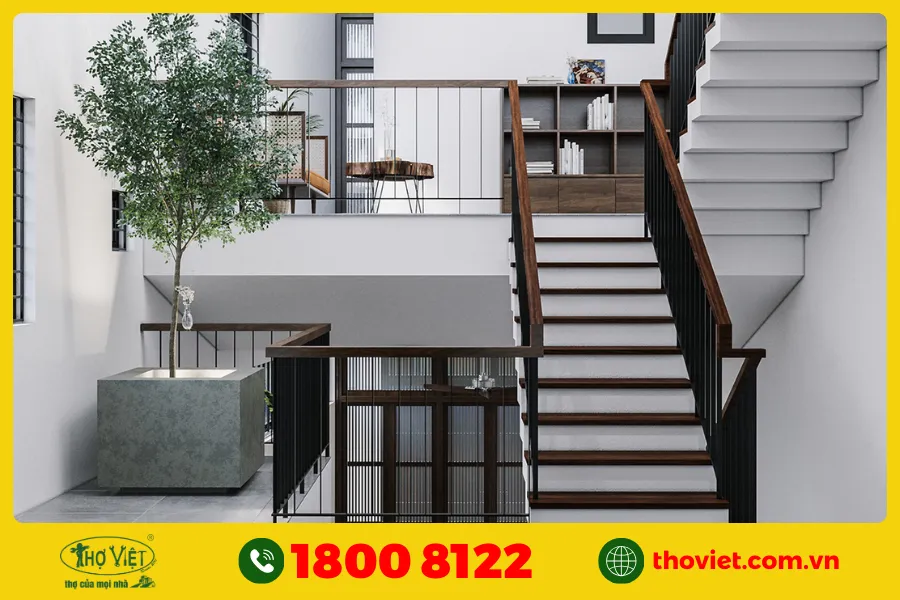 Mẫu cầu thang đẹp nhà ống số 8