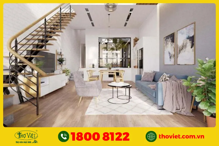 Mẫu cầu thang đẹp nhà ống số 9