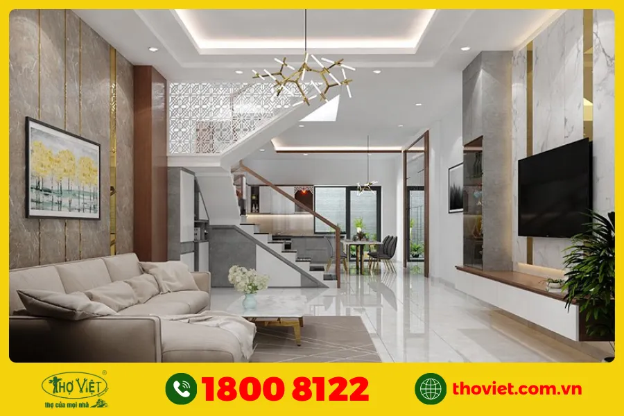 Mẫu cầu thang đẹp nhà ống số 13