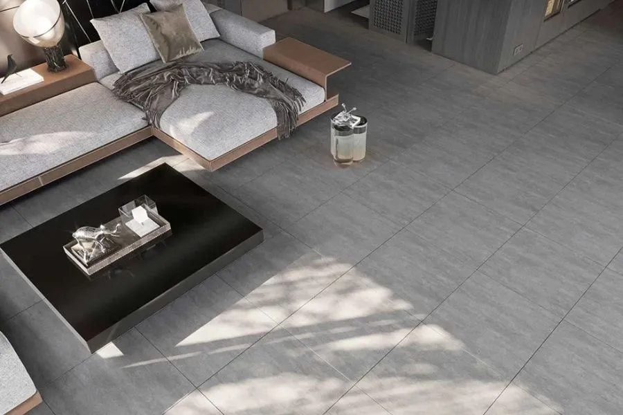 Mẫu gạch granite vân xi măng 60x60 cho phòng khách