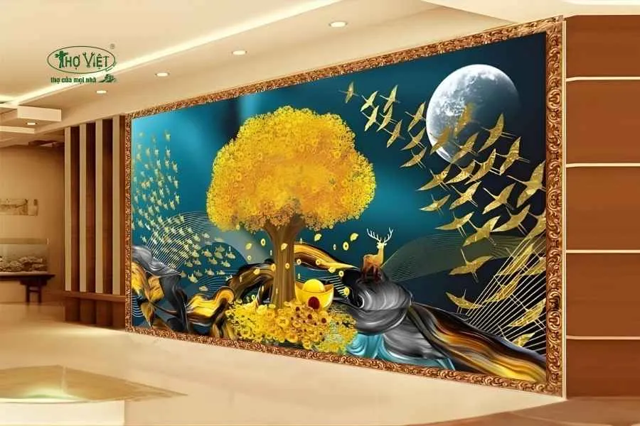 Mẫu gạch ốp tường gạch tranh 3D
