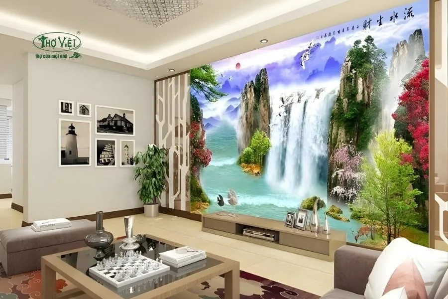 Mẫu gạch ốp tường gạch tranh 3D
