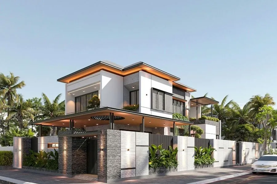 Mẫu nhà 1 trệt 1 lầu 5×15m 4 phòng ngủ