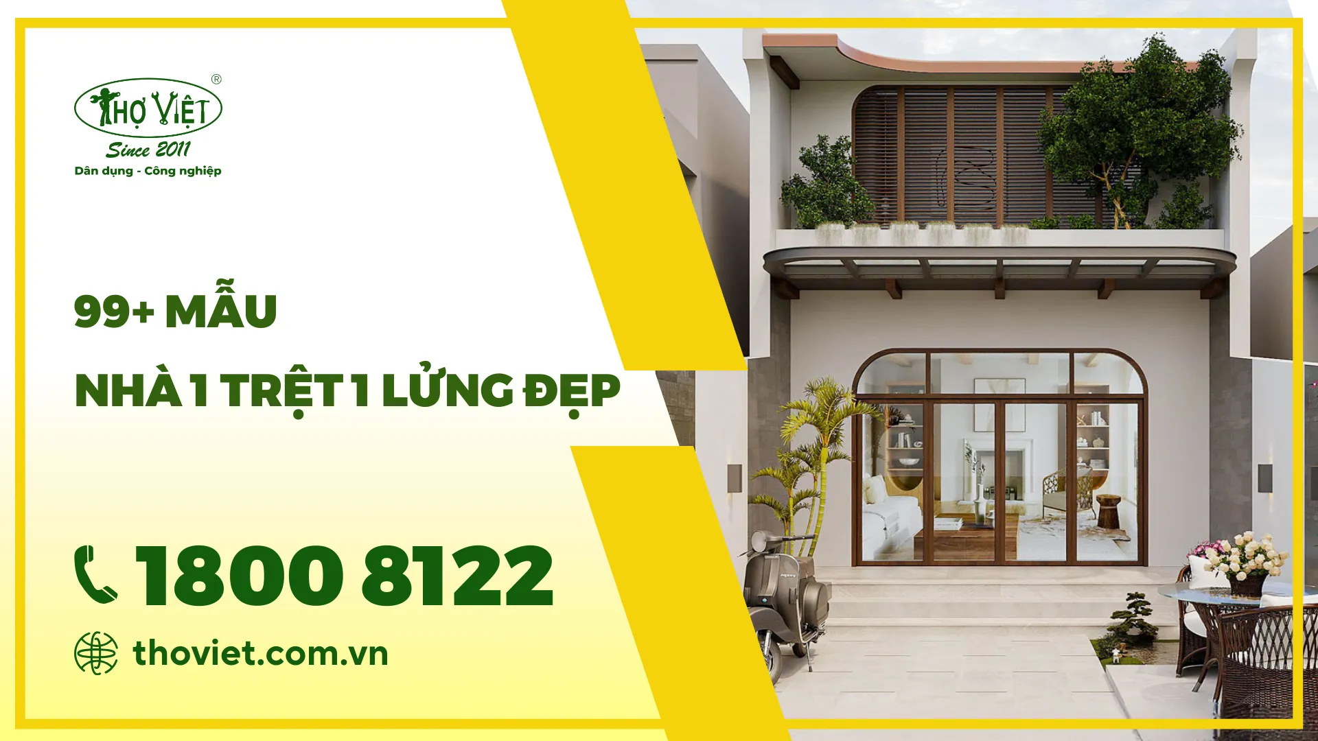 99 Mẫu nhà 1 trệt 1 lửng đẹp, hiện đại