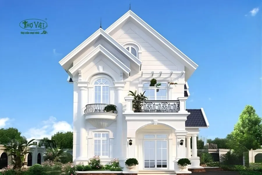 Mẫu nhà 2 tầng giá 1 tỷ tân cổ điển 