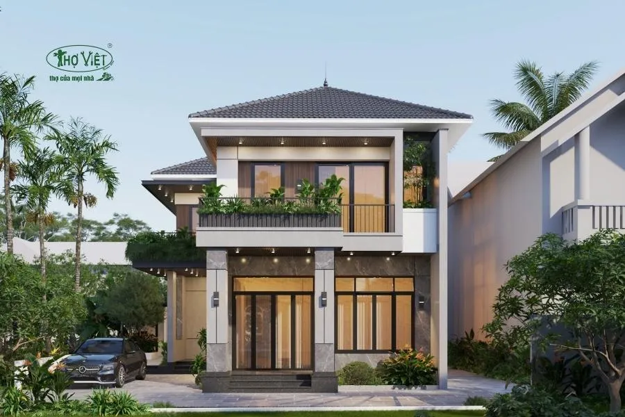 Mẫu nhà 2 tầng mái Nhật 1 tỷ 