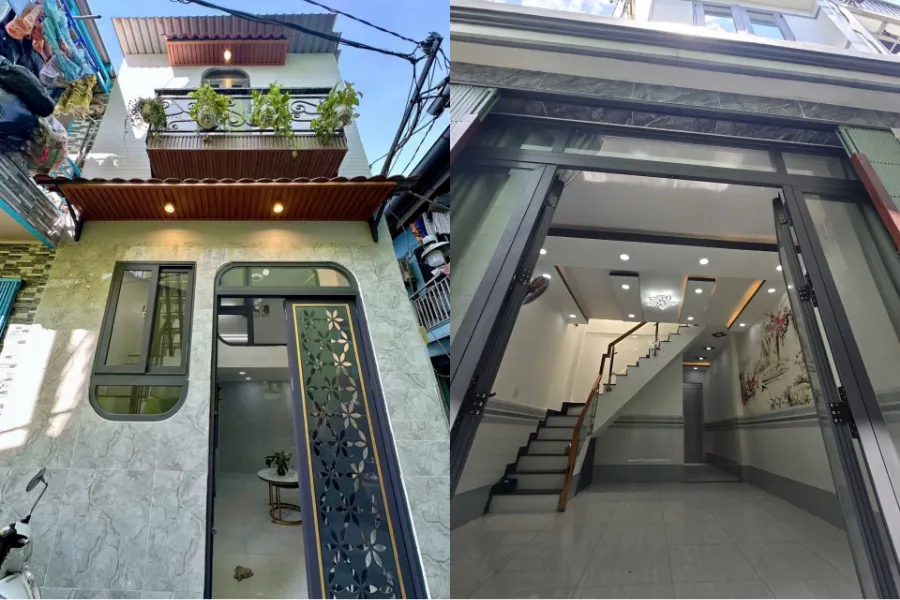 Mẫu nhà 2 tầng mặt tiền 4m mái Thái