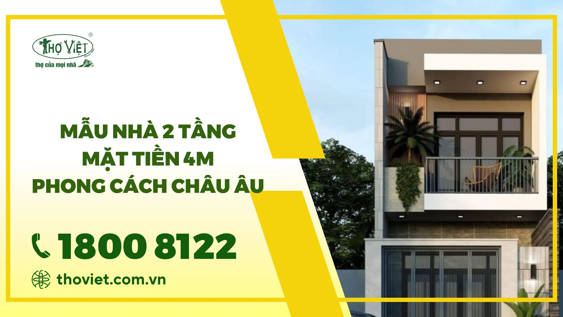 100+ Mẫu nhà 2 tầng mặt tiền 4m phong cách Châu Âu