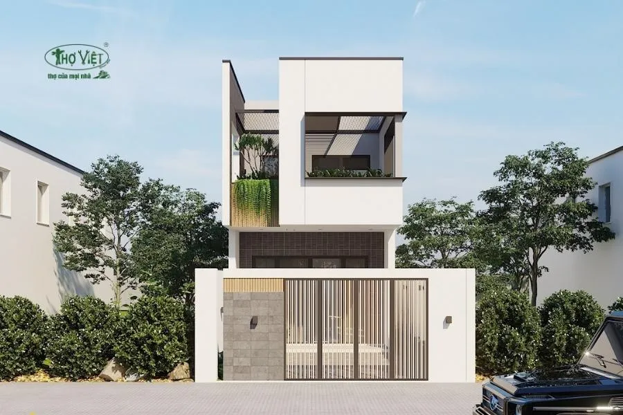 Mẫu nhà 2 tầng tum mặt tiền 6m 