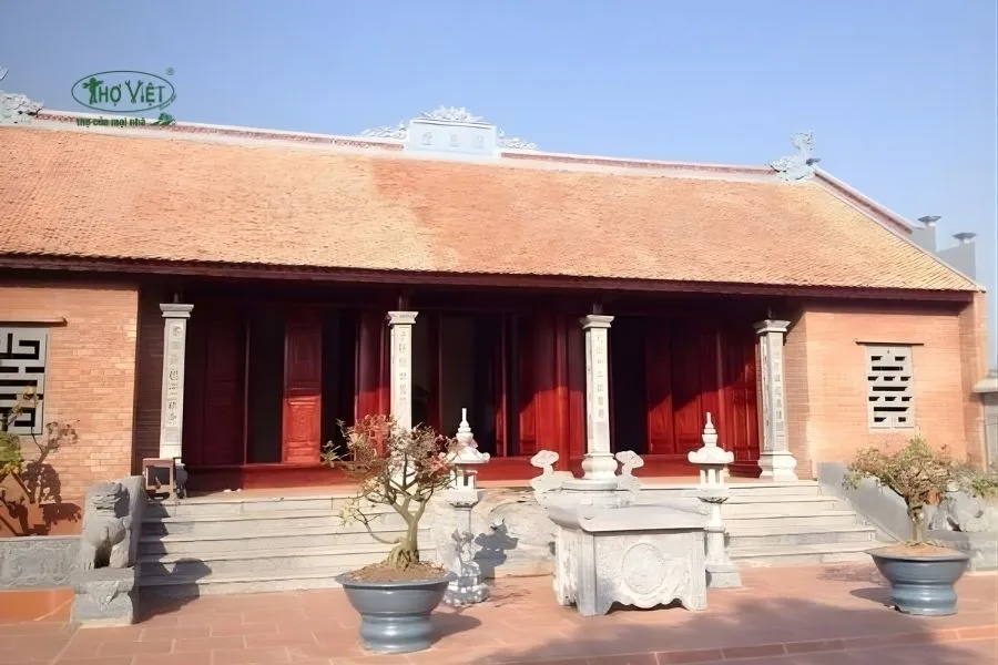 Mẫu nhà 3 gian 2 chái mái ngói đỏ