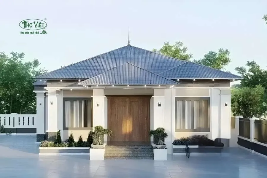 Mẫu nhà 3 gian mái ngói cách tân