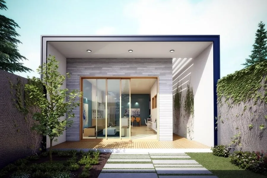 Mẫu nhà 5x10m 1 tầng phong cách mái bằng