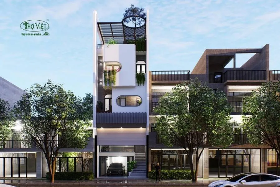 Mẫu nhà 5x20m 3 tầng có gara