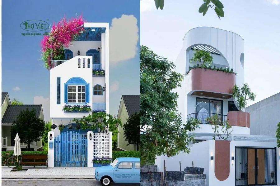 Mẫu nhà 5x20m 3 tầng kiểu Địa Trung Hải