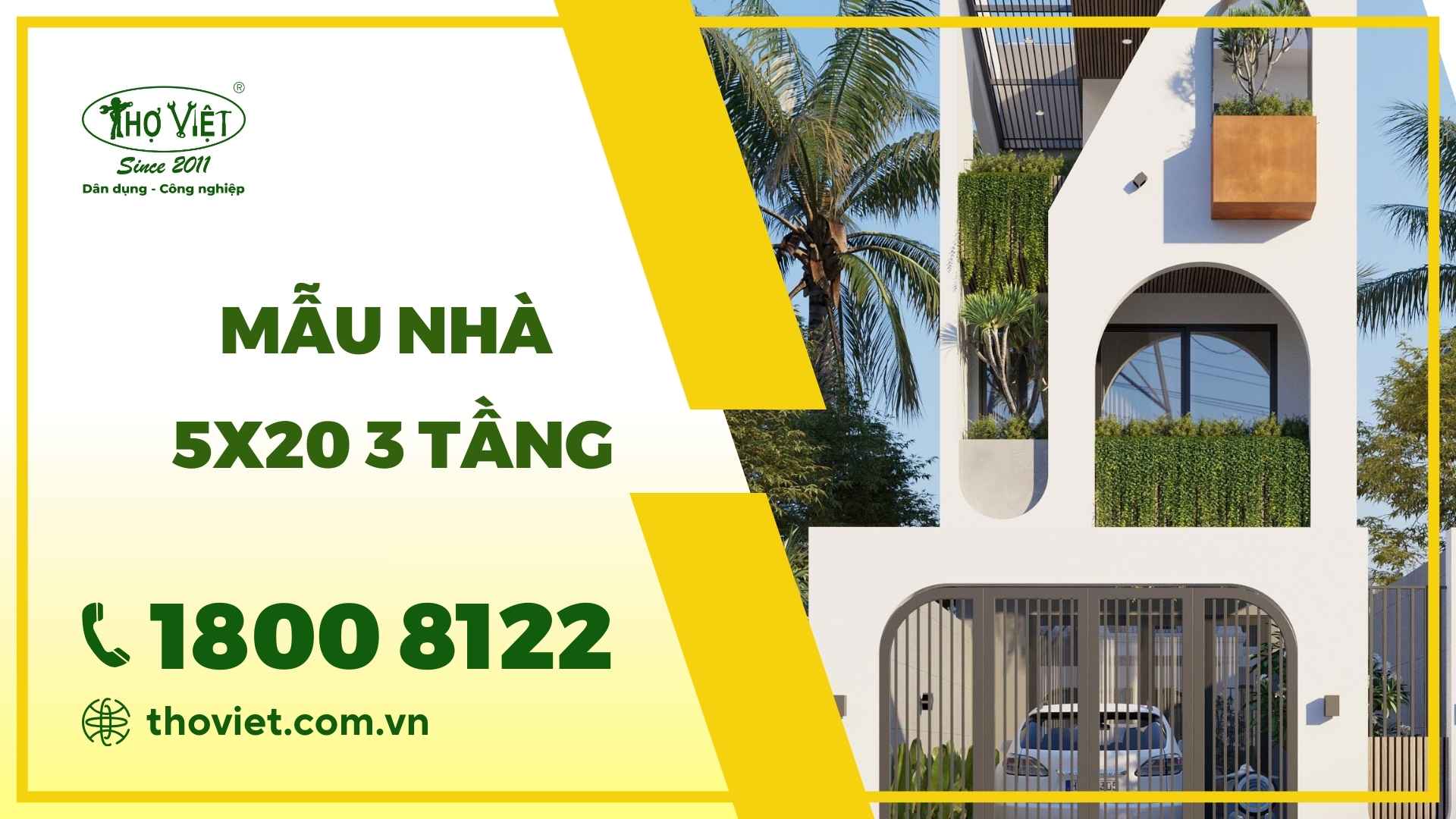 Mẫu nhà 5x20 3 tầng