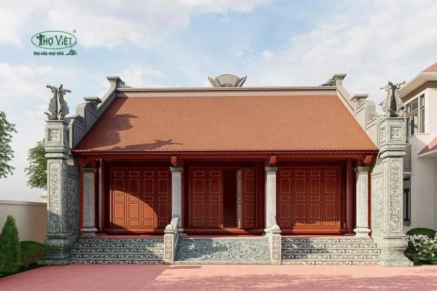 Mẫu nhà ba gian mái ngói truyền thống