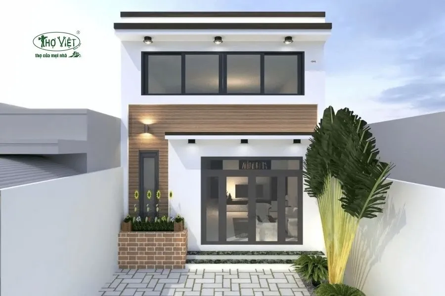 Mẫu nhà cấp 4 5×20 có gác lửng