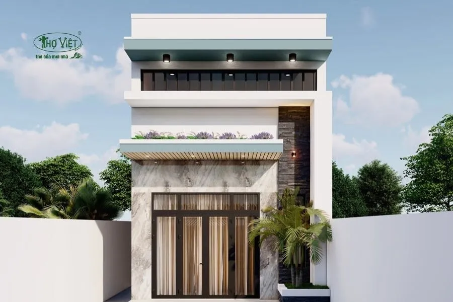 Mẫu nhà cấp 4 5×20 có gác lửng