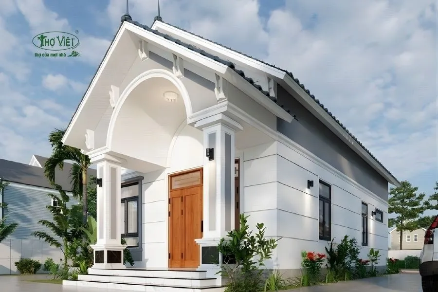 Mẫu nhà cấp 4 5×20 đẹp nông thôn