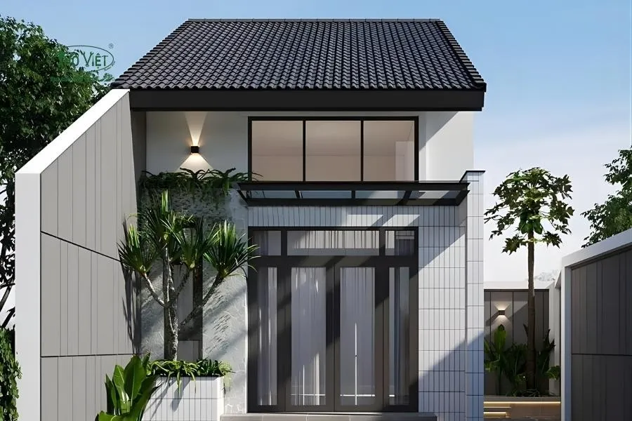 Mẫu nhà cấp 4 5×20 mái tôn