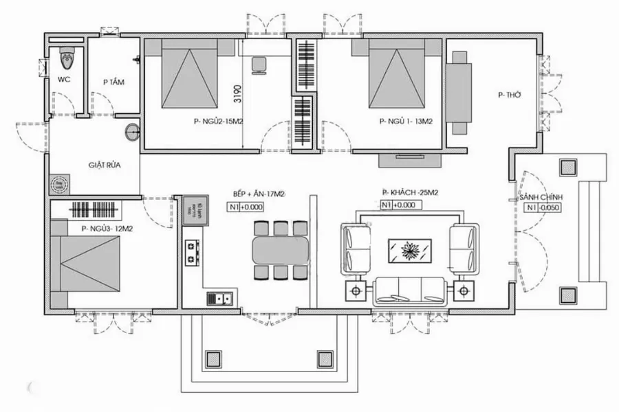 Bản vẽ mẫu nhà cấp 4 đẹp số 3