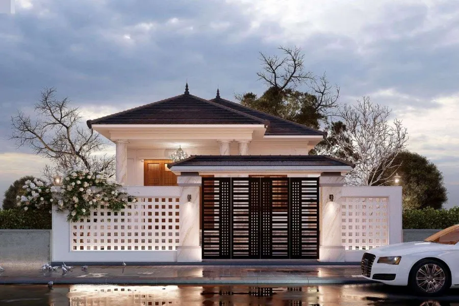 Mẫu thiết kế nhà cấp 4 chữ L đẹp