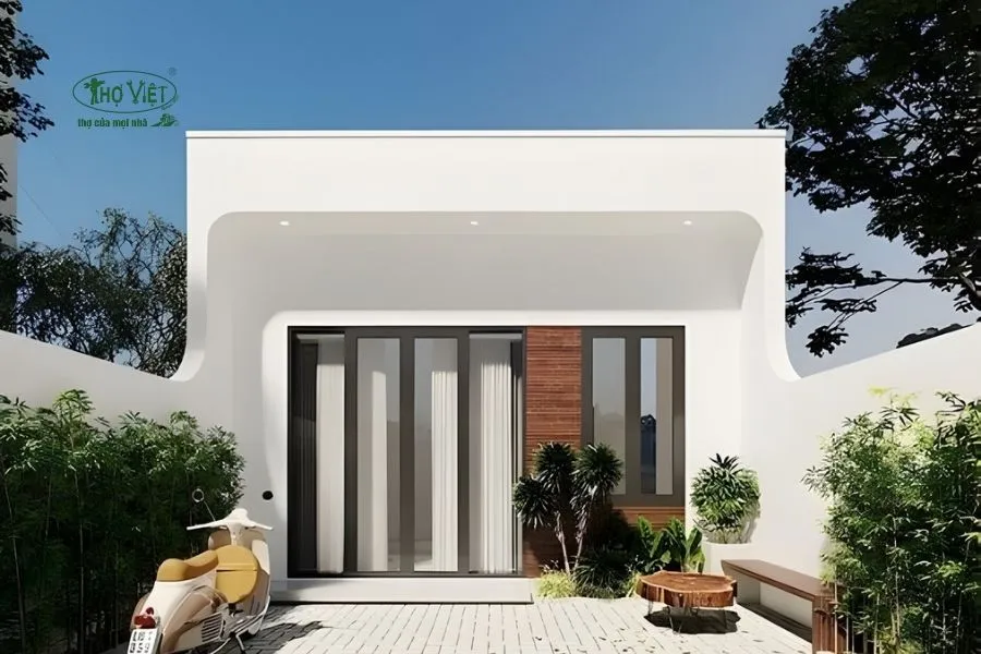 Mẫu nhà cấp 4 5×20 có giếng trời