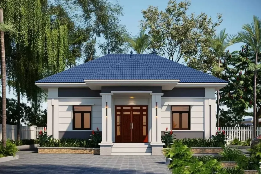 Mẫu nhà cấp 4 1 tầng 4 phòng ngủ