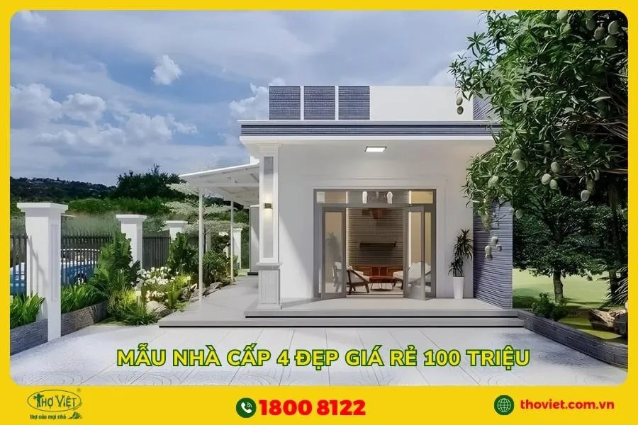 Mẫu nhà cấp 4 đẹp giá rẻ 100 triệu