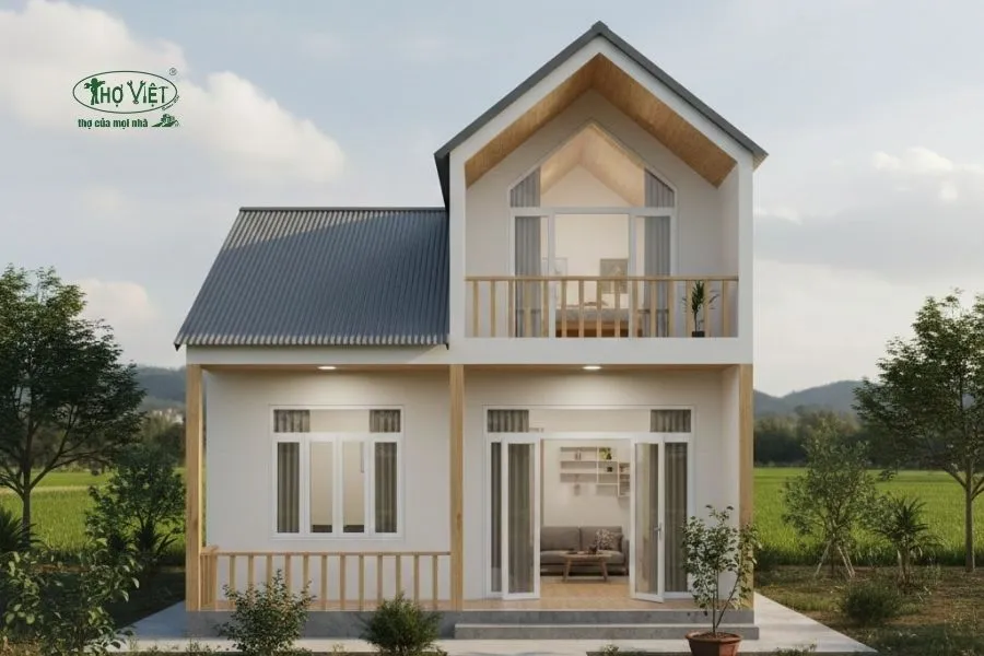 Mẫu nhà cấp 4 giá 100 triệu có gác lửng