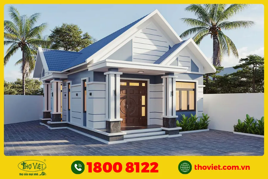 Mẫu nhà cấp 4 mái Thái tiết kiệm chi phí