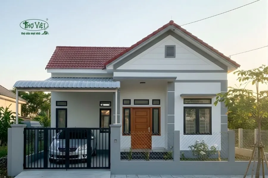 Mẫu nhà cấp 4 đẹp giá rẻ 100 triệu có gara