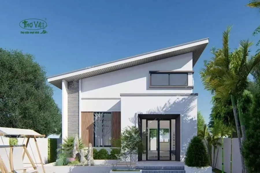 Mẫu nhà cấp 4 mái lệch 100 triệu
