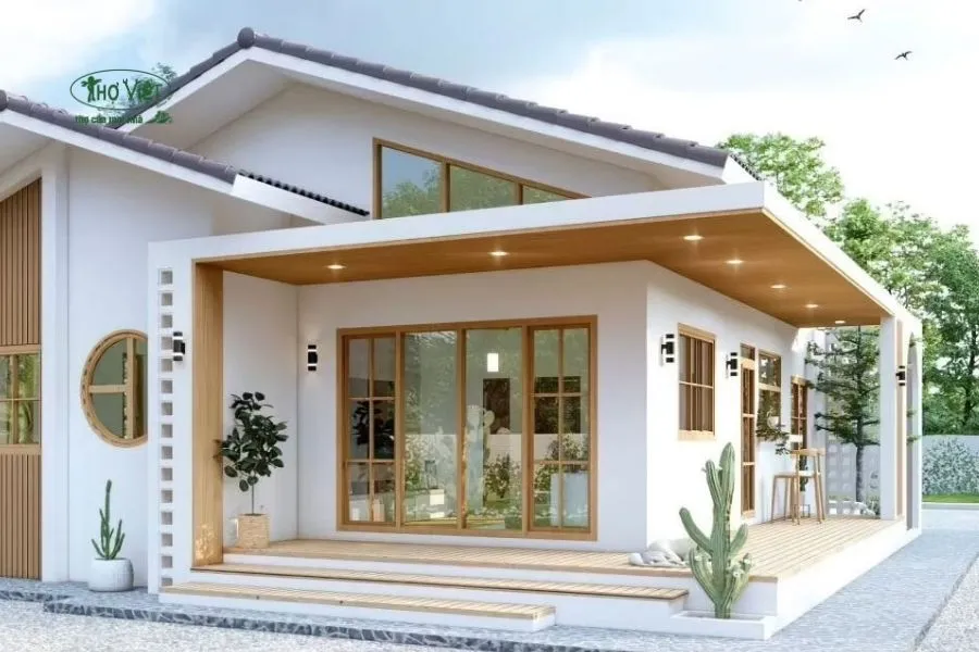 Mẫu nhà cấp 4 mái lệch