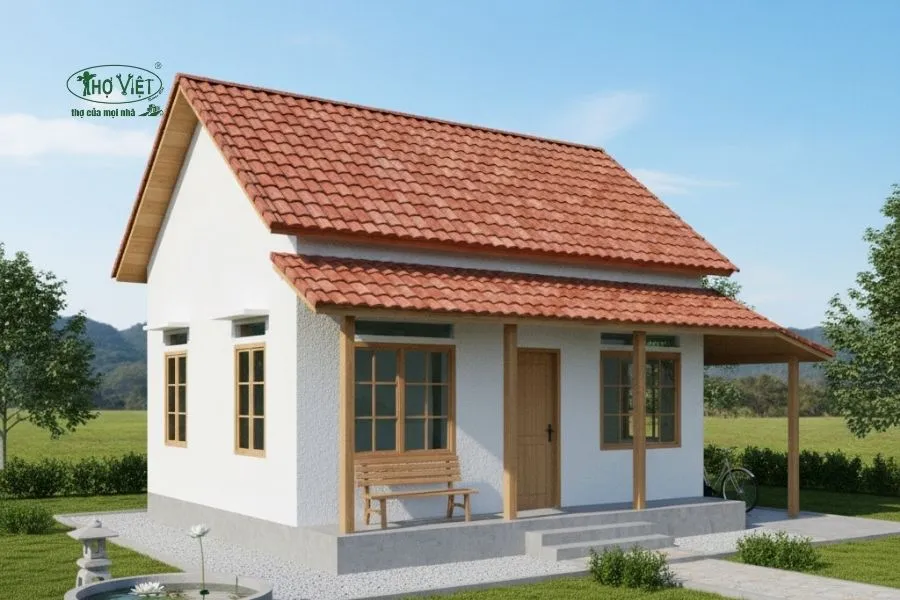 Mẫu nhà cấp 4 mái ngói 100 triệu