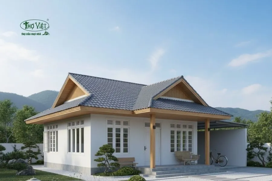 Mẫu nhà cấp 4 mái Nhật 100 triệu