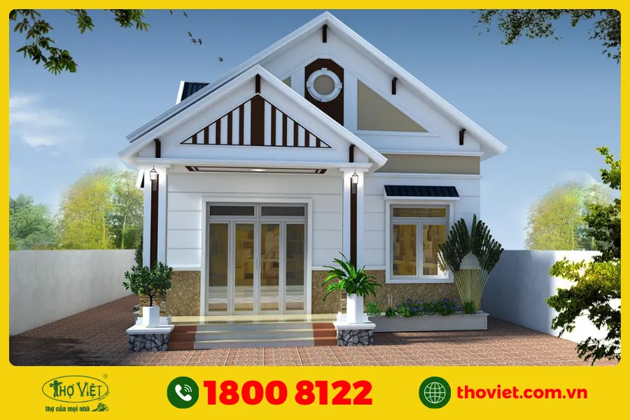 Mẫu nhà cấp 4 mái thái 3 phòng ngủ đẹp