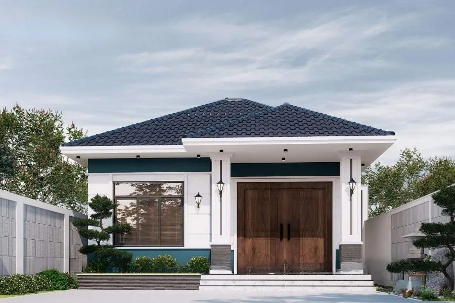 Mẫu nhà cấp 4 mái Thái 8x12m hợp mệnh Thủy