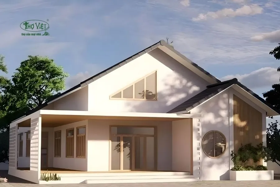 Mẫu nhà ngang 10m cấp 4 Bắc Âu