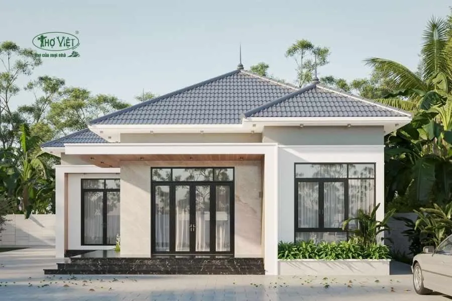 Mẫu nhà ngang 10m cấp 4 mái Thái