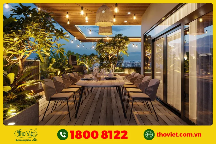 Mẫu nhà có sân thượng đẹp số 4