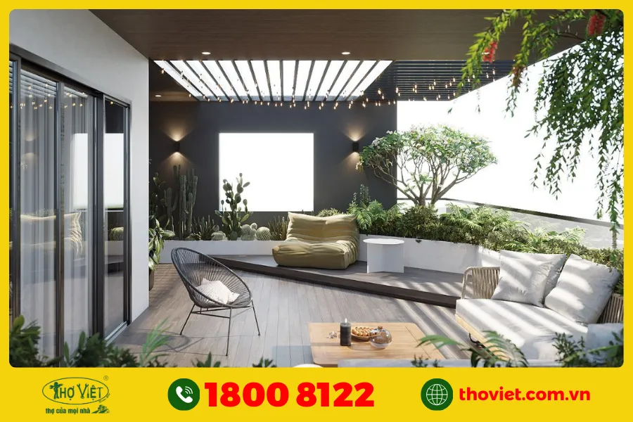 Mẫu nhà có sân thượng đẹp số 7