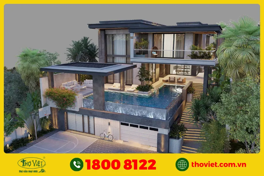Tầng hầm nổi làm showroom và cửa hàng