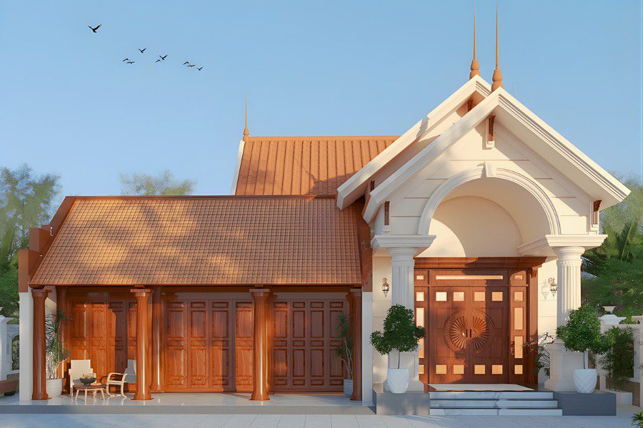 Nhà gỗ cấp 4 mái Thái đẹp